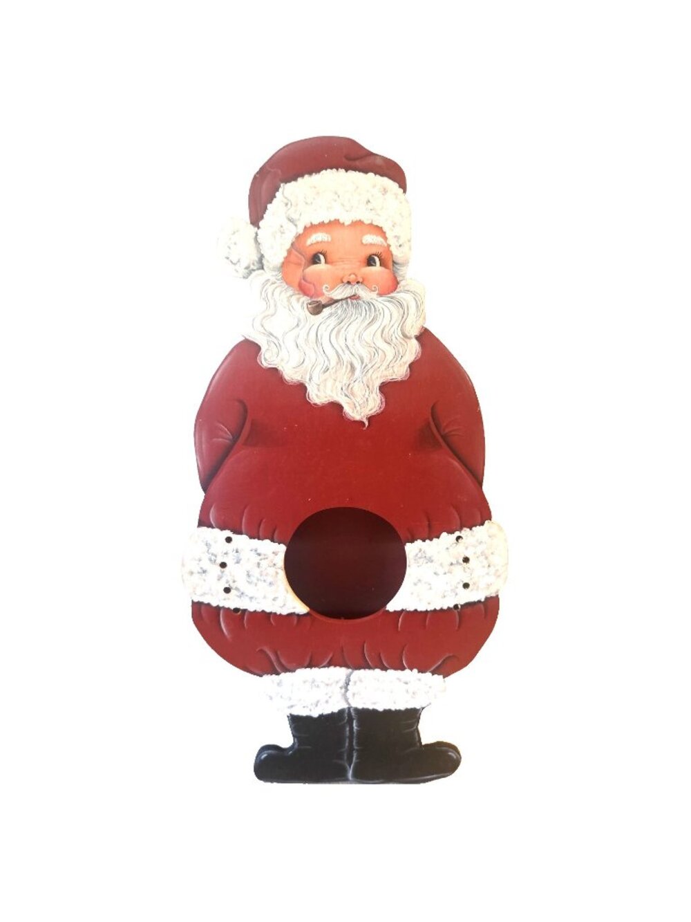 16.5" Folk Art Santa Christmas Hand Painted Needs Completed Vtg 80's Door Harp